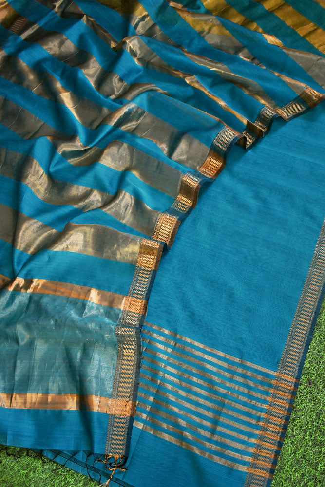 Premium Handwoven Pure Maheshwari Silk & Tissue weave  kurta fabric & dupatta set