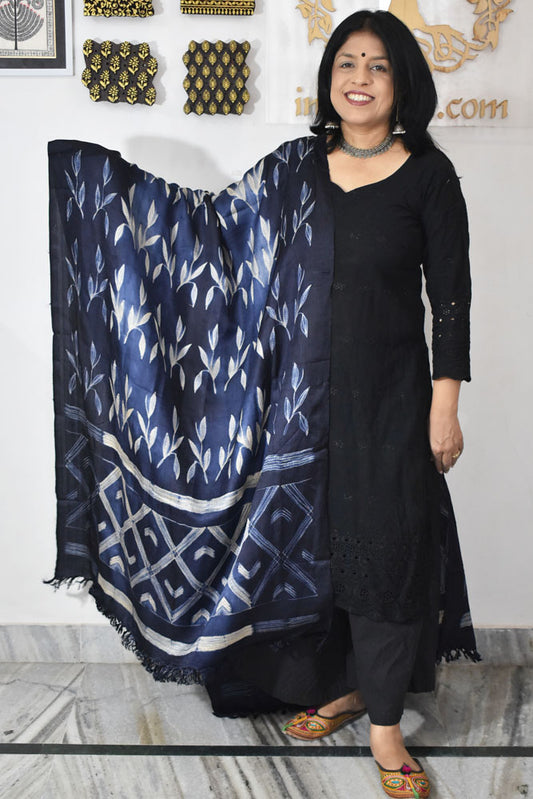 Beautiful Hand Crafted Shibori Silk Dupatta