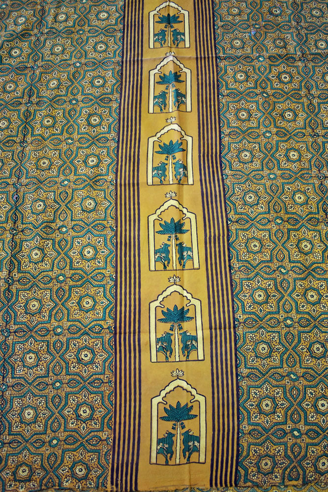 Designer Ajrakh cotton kurta fabrics - 2.5 mtrs