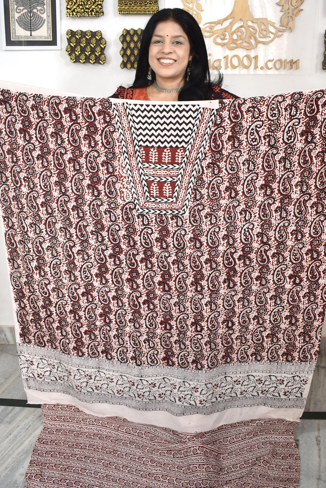 Beautiful Bagh Crepe Hand Block Print Fabric