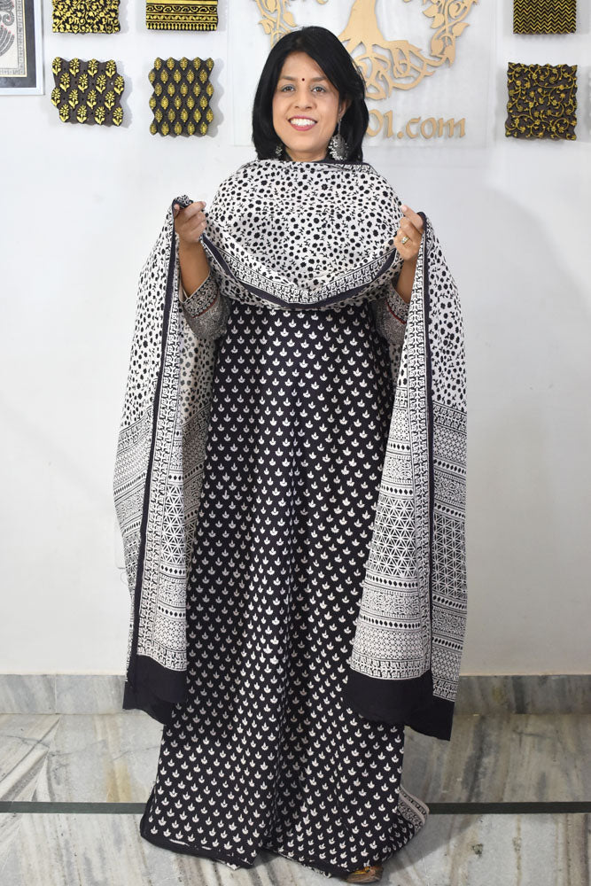 Bagh Hand Block Printed unstitched 3 pc Cotton suit fabric from MP
