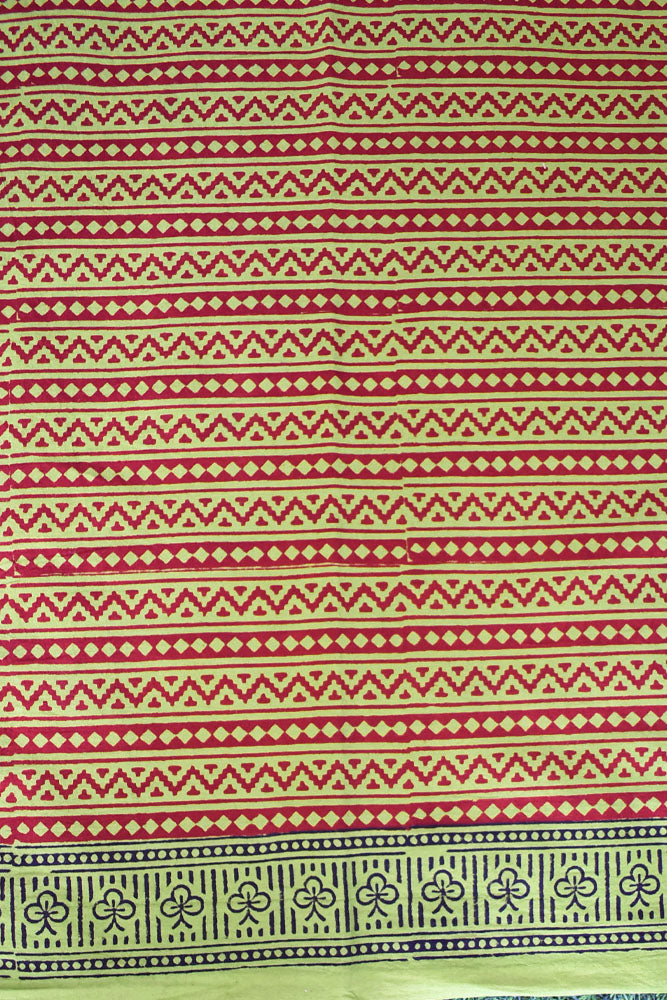 Classic Bagh Block Printed unstitched suit fabric with Kota Doria dupatta