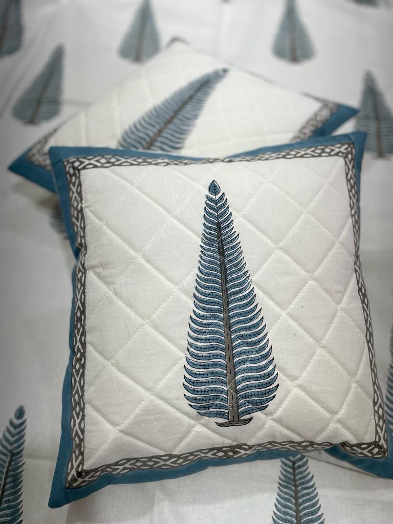 Hand Block Printed Cotton Cushion Cover (16 by 16 - Set of 5 cushion covers )