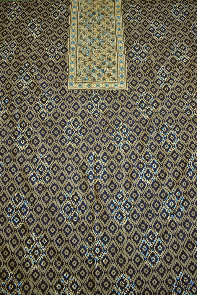 Designer Ajrakh cotton kurta fabrics - 2.5 mtrs