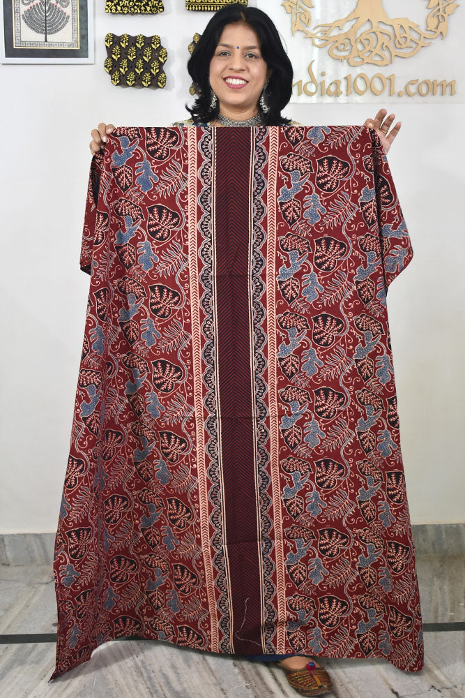 Designer Ajrakh cotton kurta fabrics - 2.5 mtrs