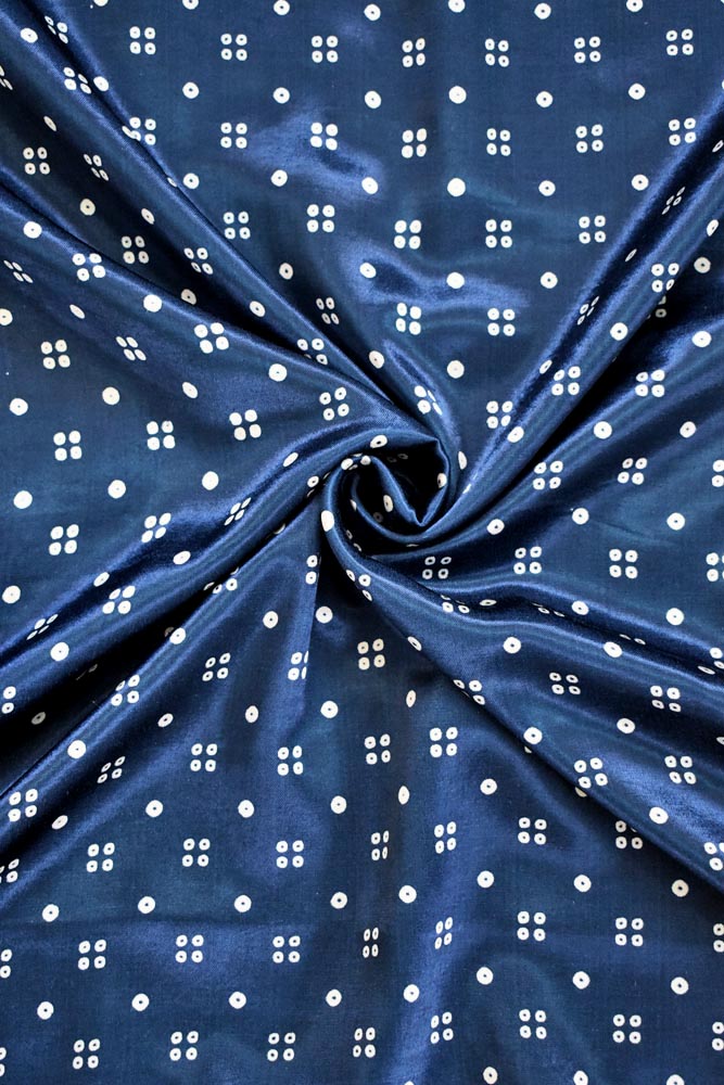 MASHRU SILK KUTCH HAND BLOCK PRINTED FABRIC - 2.5 & 3 mtr cuts