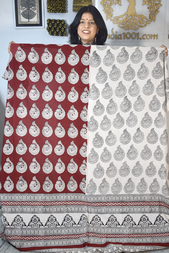 Bagh Hand Block Printed Cotton Kurta Fabric