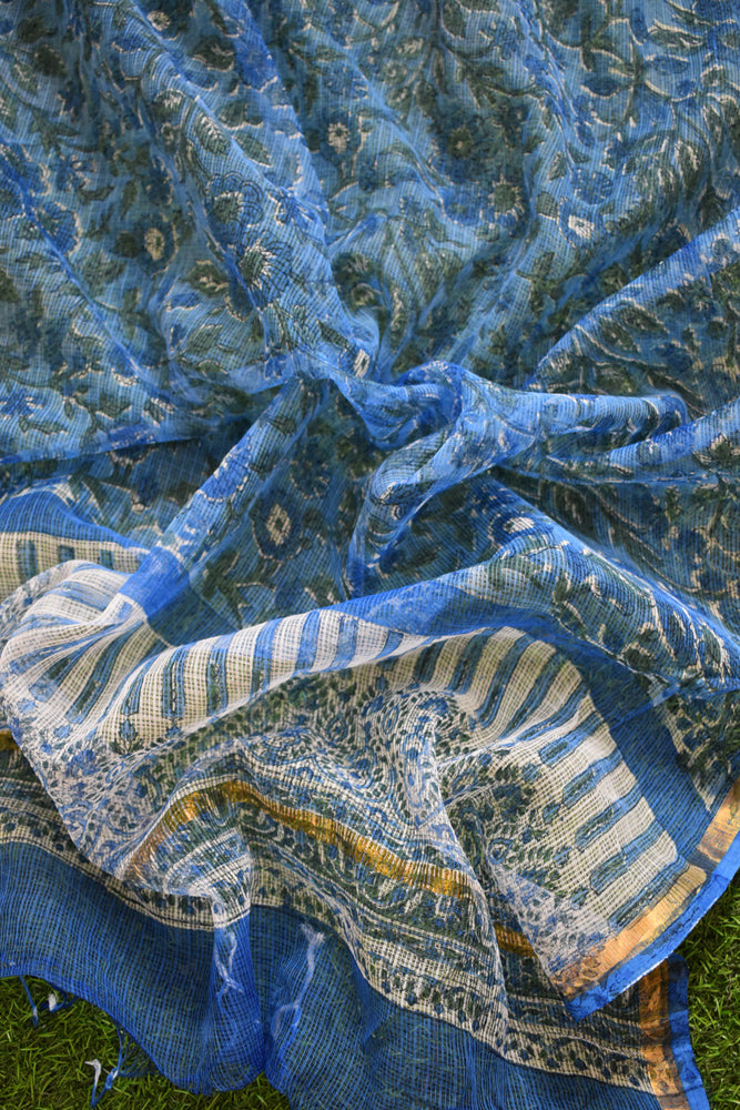 Hand Block Printed Kota Cotton Dupatta