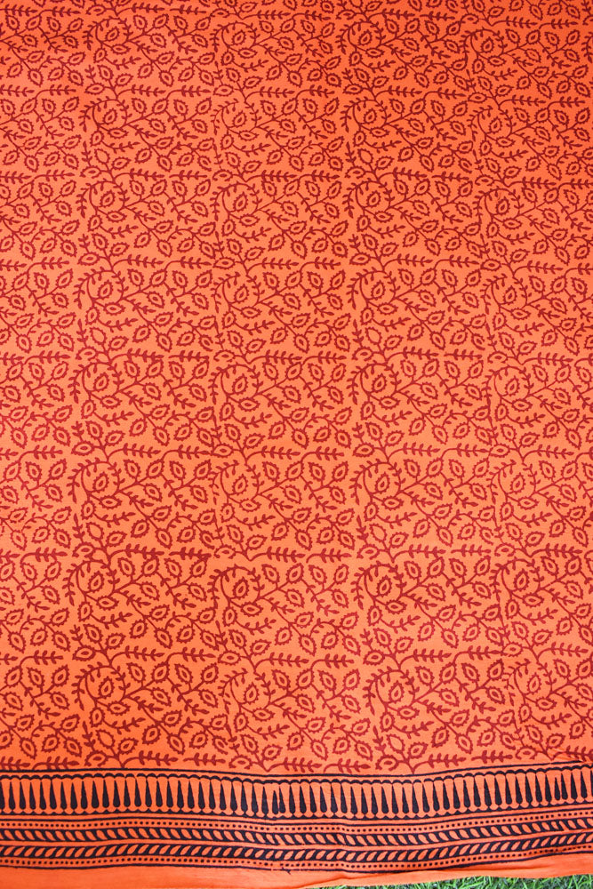 Classic Bagh Block Printed unstitched suit fabric with Kota Doria dupatta