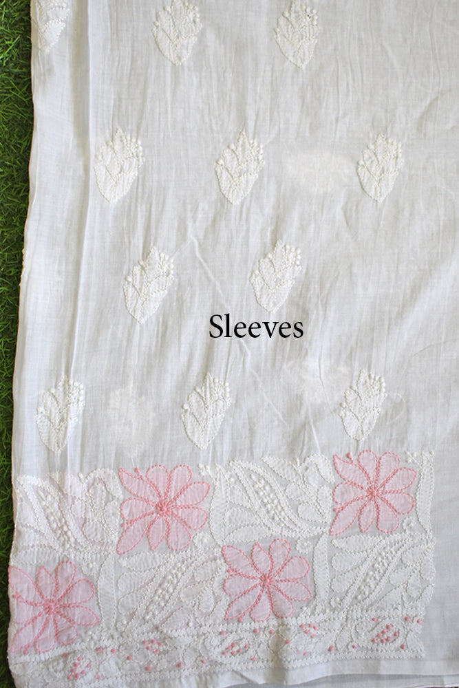 Intricate and beautiful Mul Cotton Hand Chikankari work Kurta & Pant fabric Set