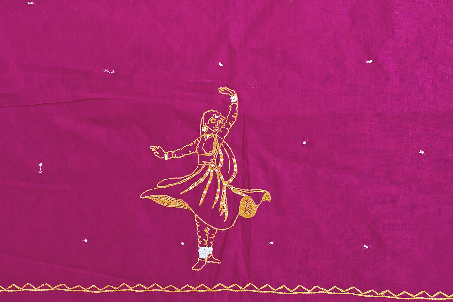 Hand embroidered cotton blouse Fabric