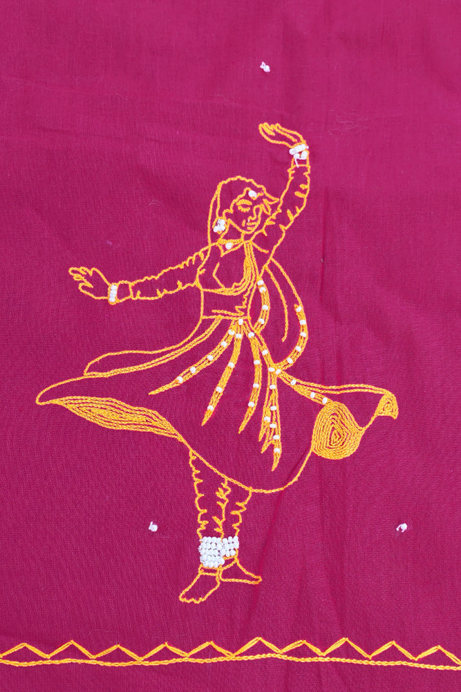 Hand embroidered cotton blouse Fabric