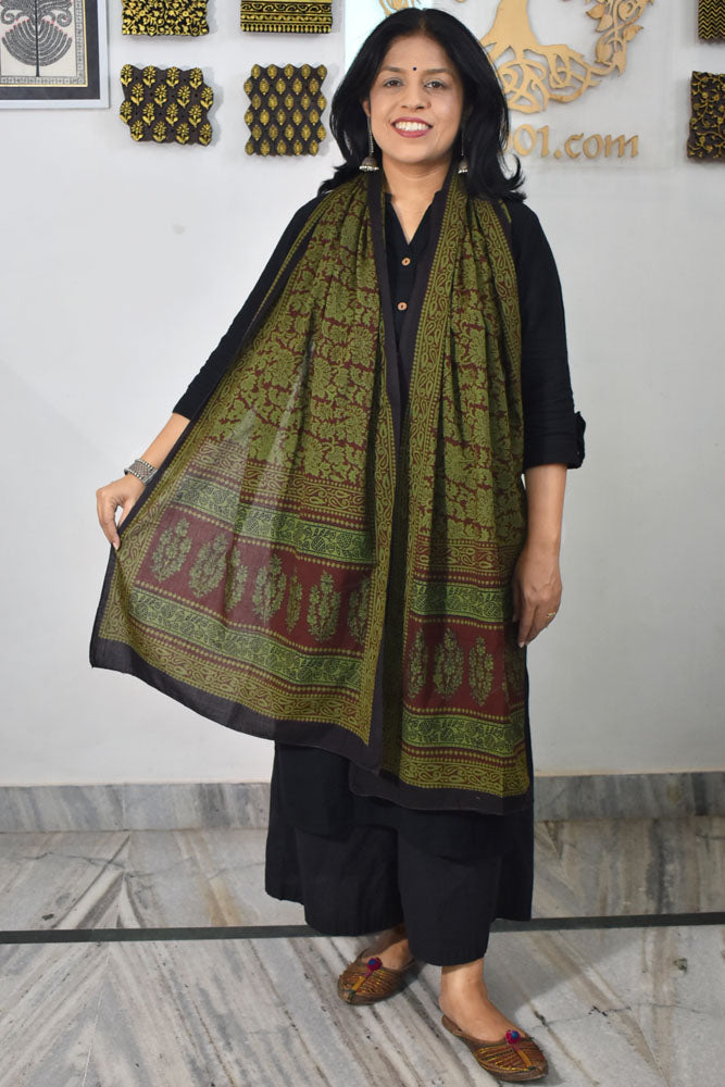 Bagh Hand Block print Cotton Stole