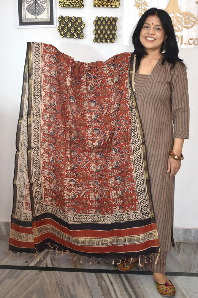 Hand Block Printed Cotton Dupatta