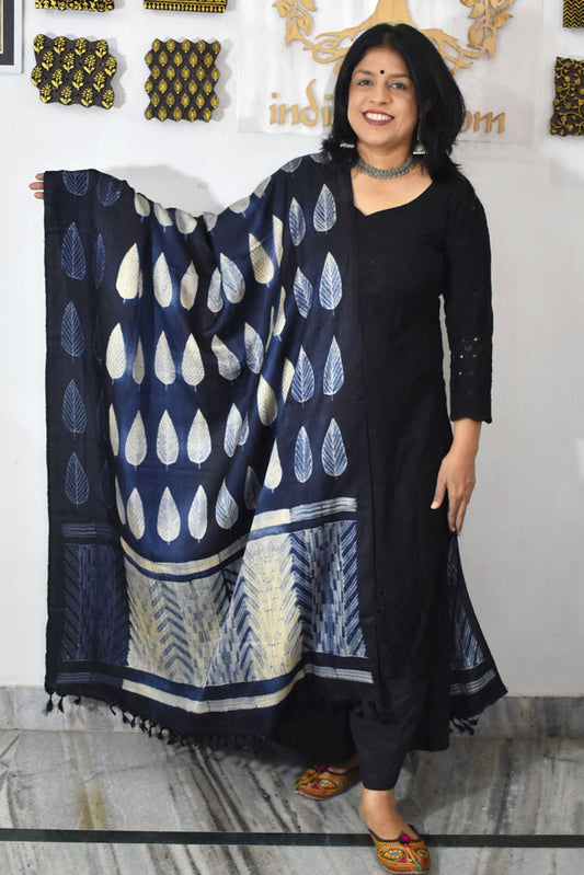 Beautiful Hand Crafted Shibori Silk Dupatta
