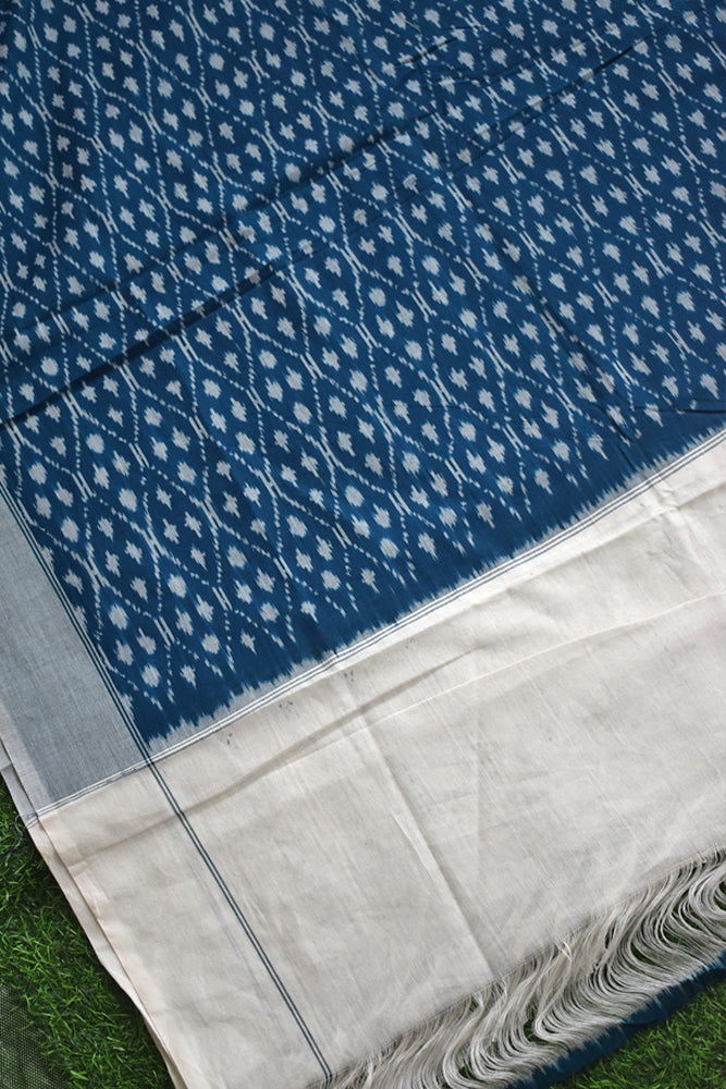 Designer Handwoven Mercerized Cotton Ikkat Dupatta