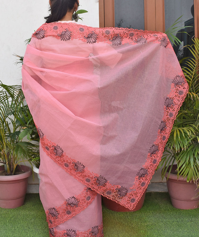 Elegant Kota Cotton saree with Heavy Cut work