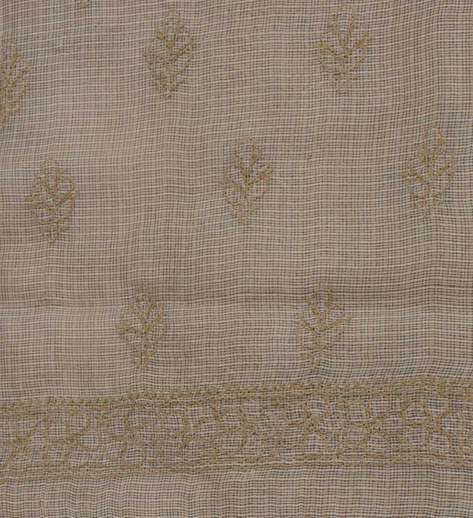 Hand Embroidered Lucknow Chikankari Work Kota Cotton Fabric( kurta fabric only)