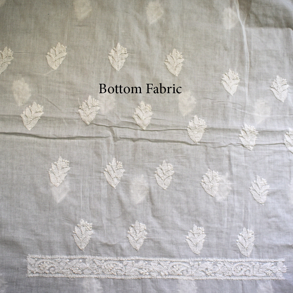 Intricate and beautiful Mul Cotton Hand Chikankari work Kurta & Pant fabric Set