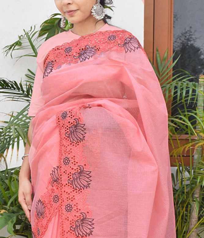 Elegant Kota Cotton saree with Heavy Cut work