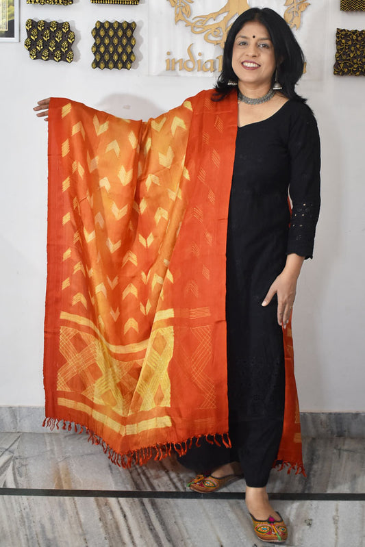 Beautiful Hand Crafted Shibori Silk Dupatta