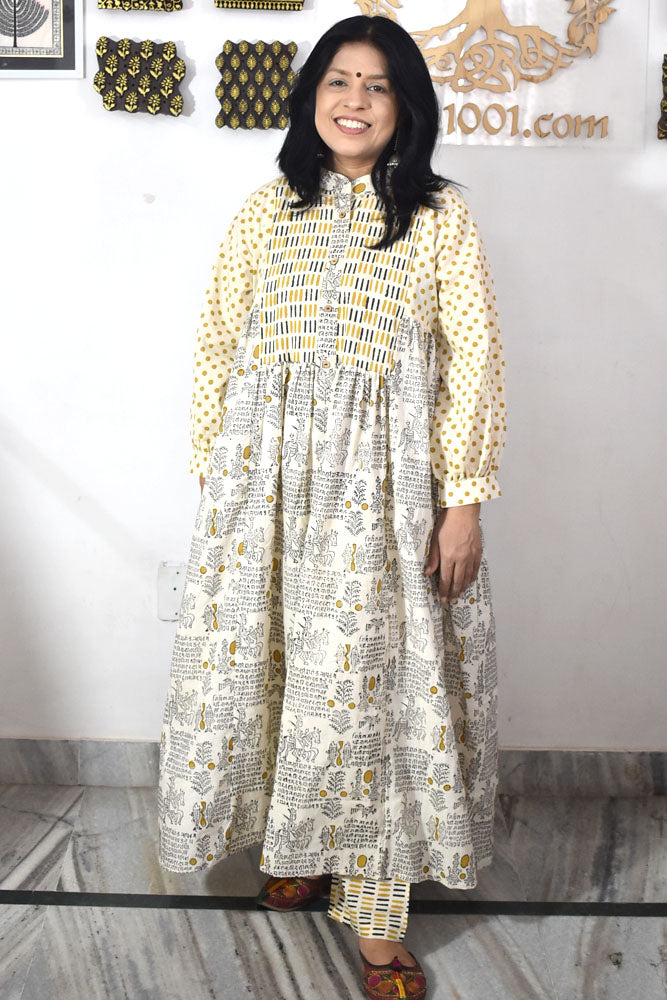 Elegant Hand Block Printed Cotton Kurta - Sizes 40 - 46