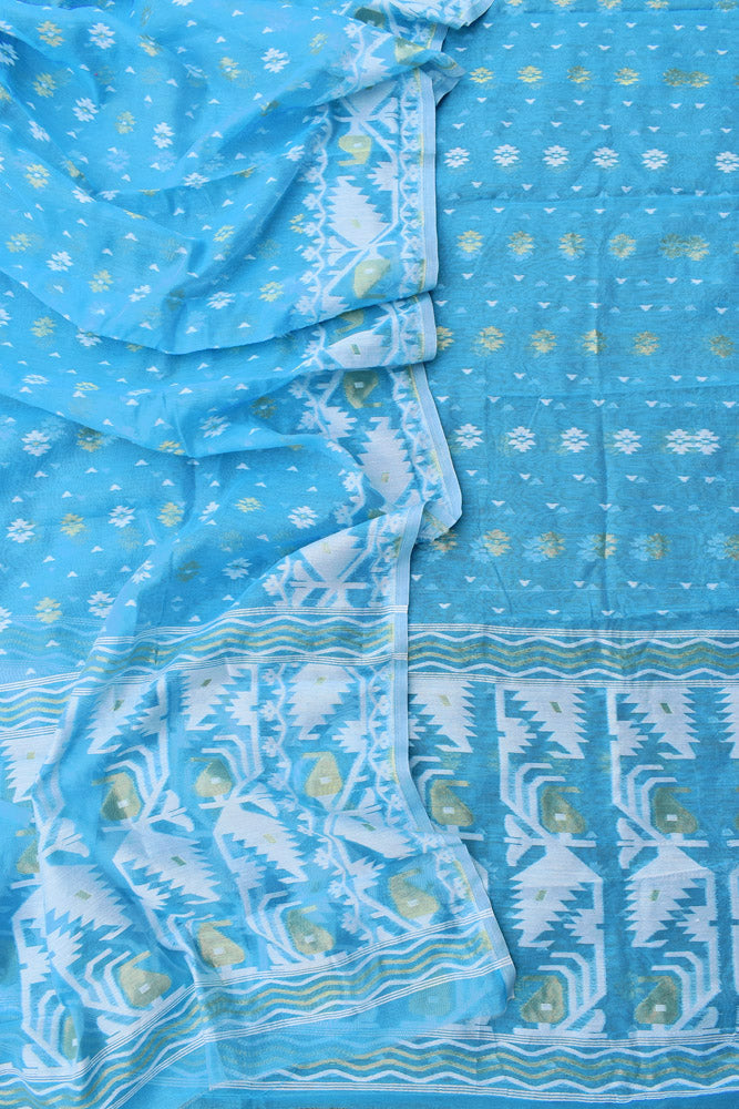 Beautiful Hand Woven Blended Cotton Jamdani Set