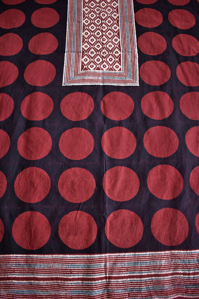 Designer Ajrakh cotton kurta fabrics - 2.5 mtrs