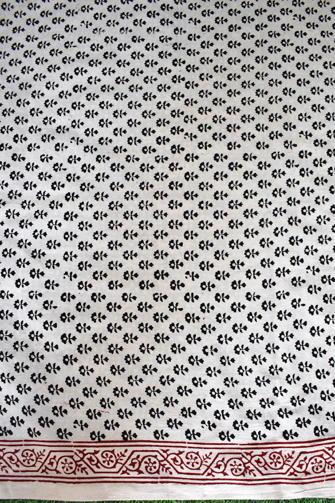 Classic Bagh Block Printed unstitched suit fabric with Kota Doria dupatta