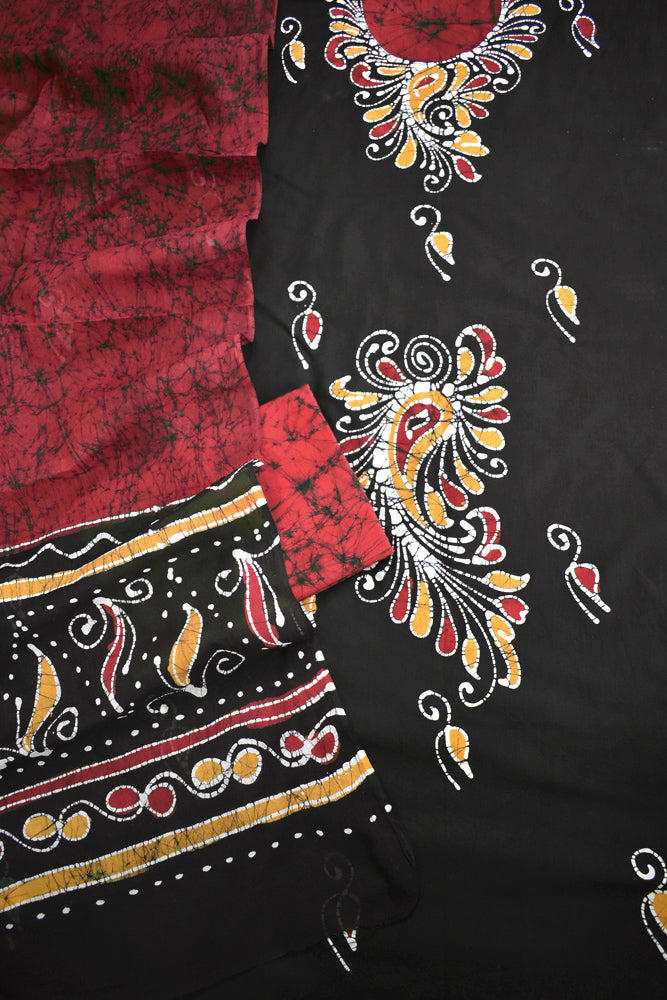 Beautiful Batik Cotton Unstitched suit fabric