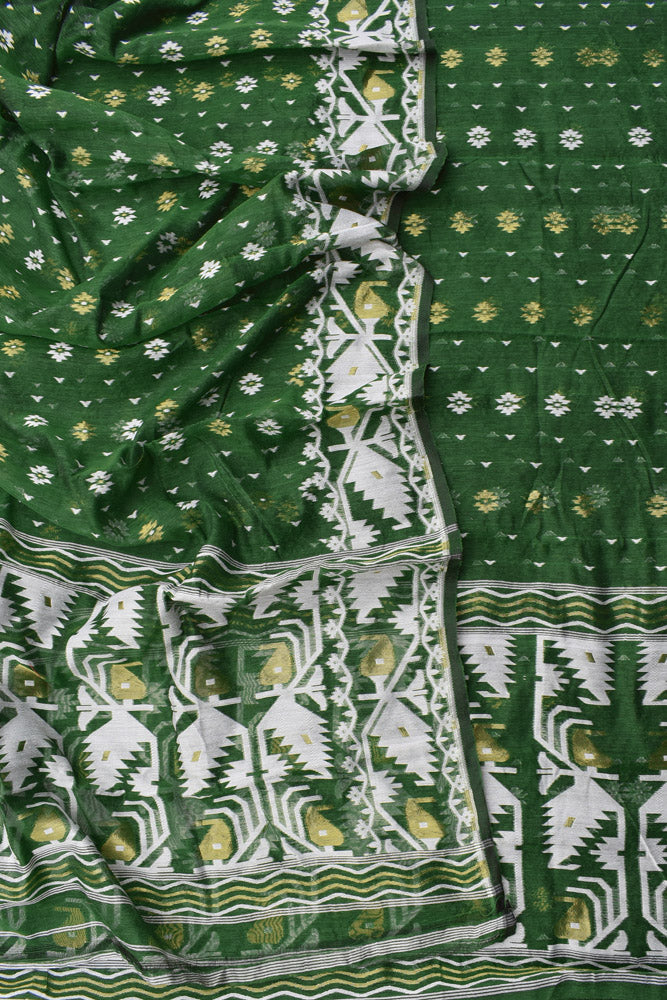 Beautiful Hand Woven Blended Cotton Jamdani Set