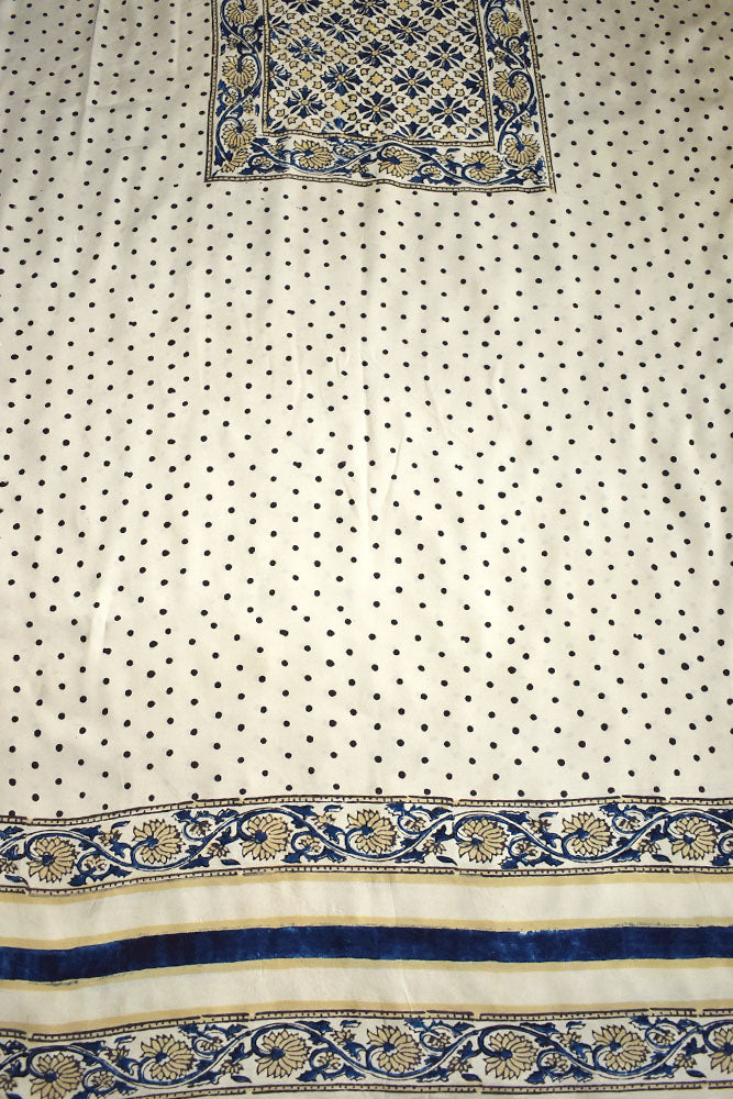 Designer Modal Silk Ajrakh Hand Block Print Kurta Fabric - 2.5 mtrs cut