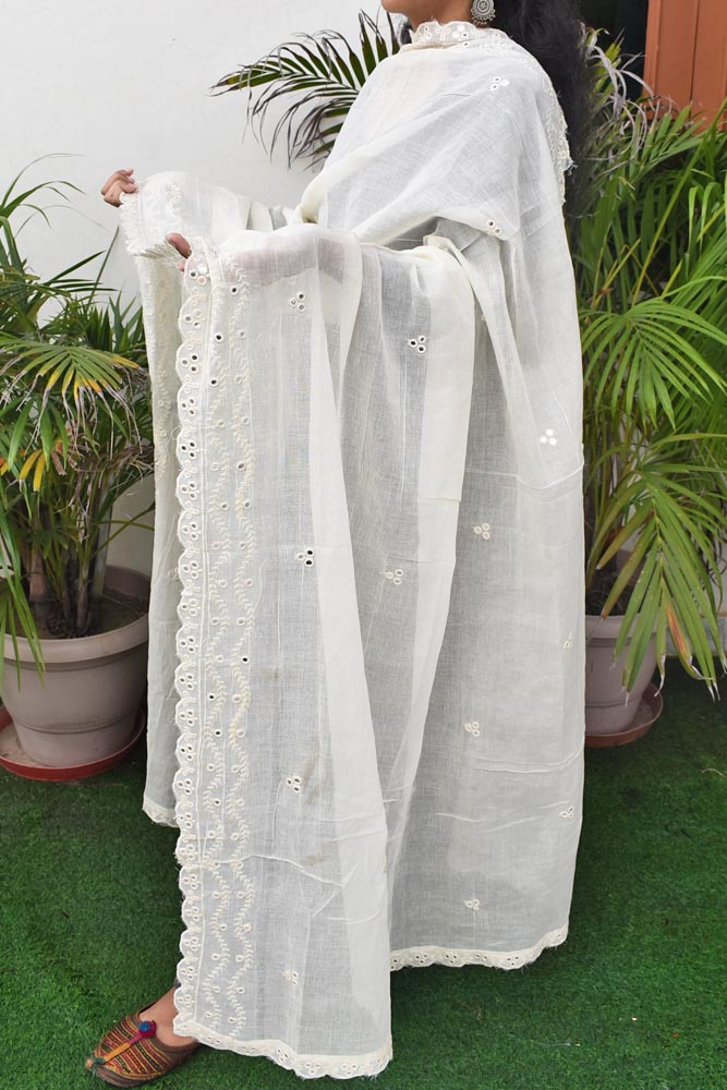 Beautiful Soft Cotton Dupatta with embroidery