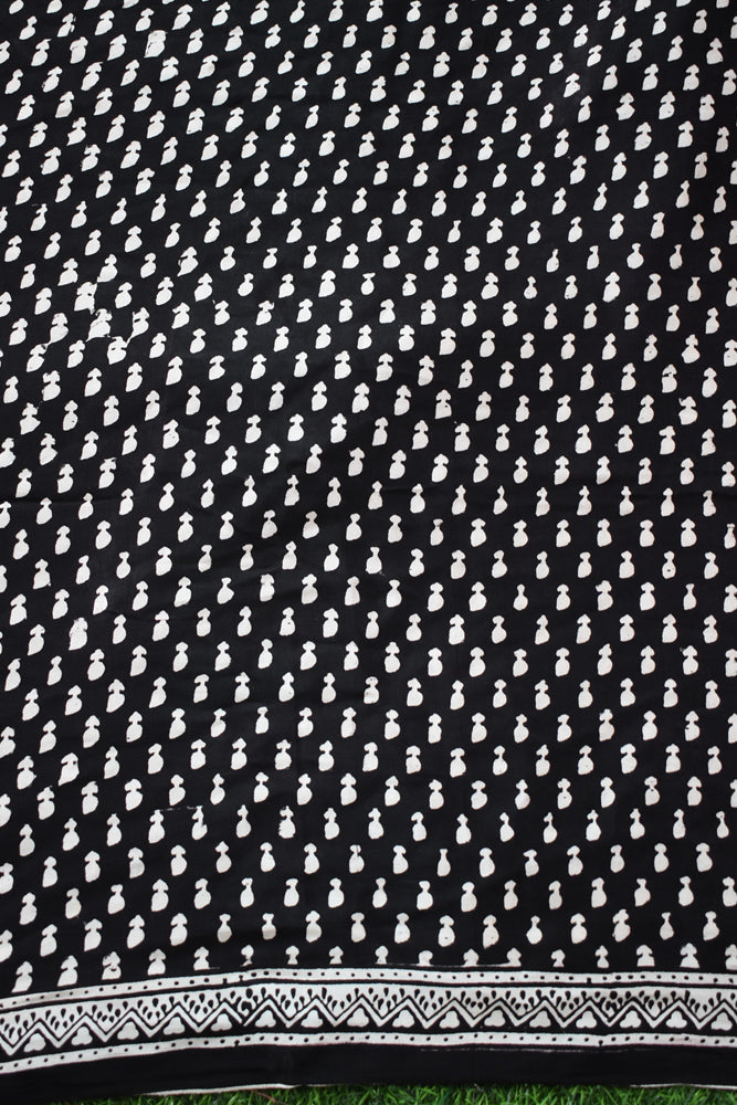 Bagh Hand Block Printed unstitched 3 pc Modal silk suit fabric with Lagdi patta from MP