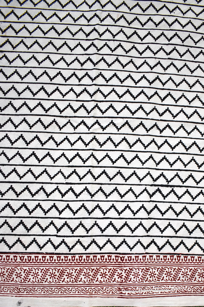 Bagh Hand Block Printed unstitched 3 pc Cotton suit fabric from MP