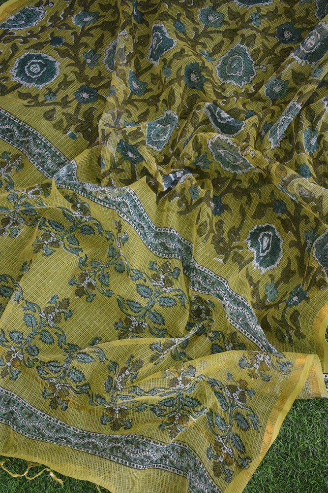 Hand Block Printed Kota Cotton Dupatta