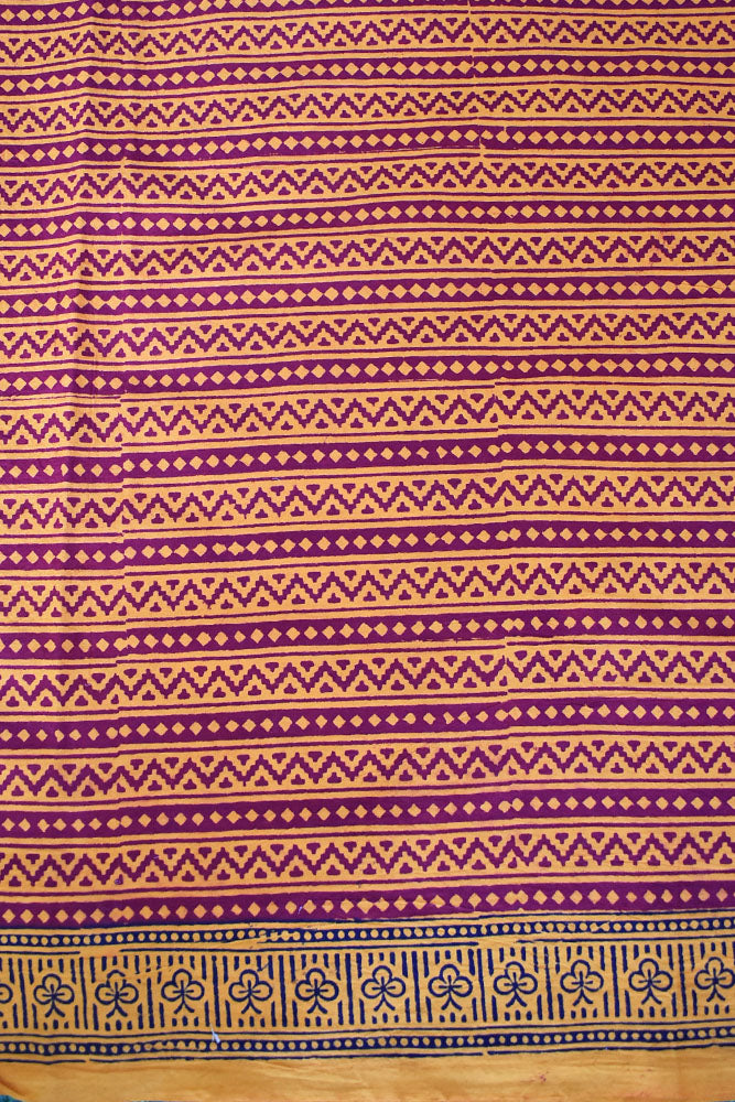 Classic Bagh Block Printed unstitched suit fabric with Kota Doria dupatta