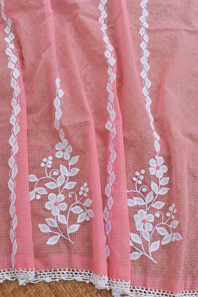 Handcrafted Phool Patti Applique work Kota cotton dupatta