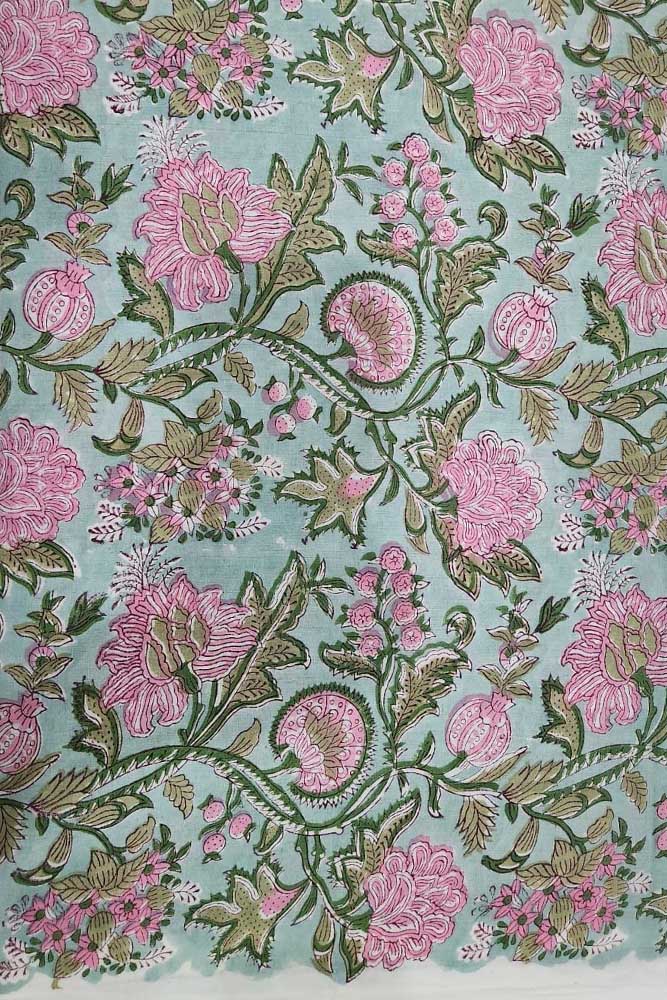 Manjri ( मंजरी) - 5 mtr cut for Co-ord Sets / Suits - Hand Block Printed Running Soft Cotton Fabric