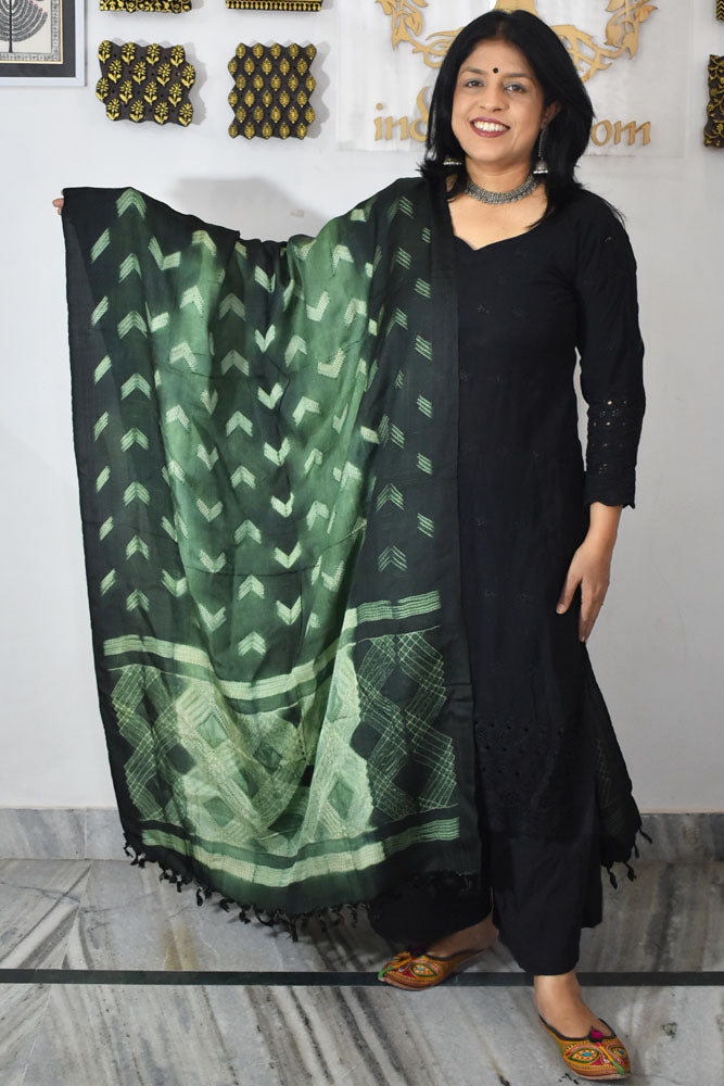 Beautiful Hand Crafted Shibori Silk Dupatta