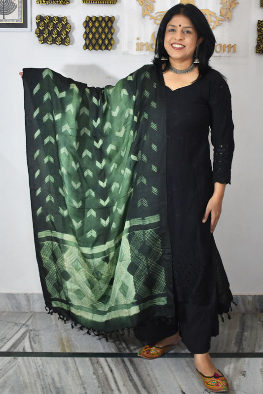 Beautiful Hand Crafted Shibori Silk Dupatta