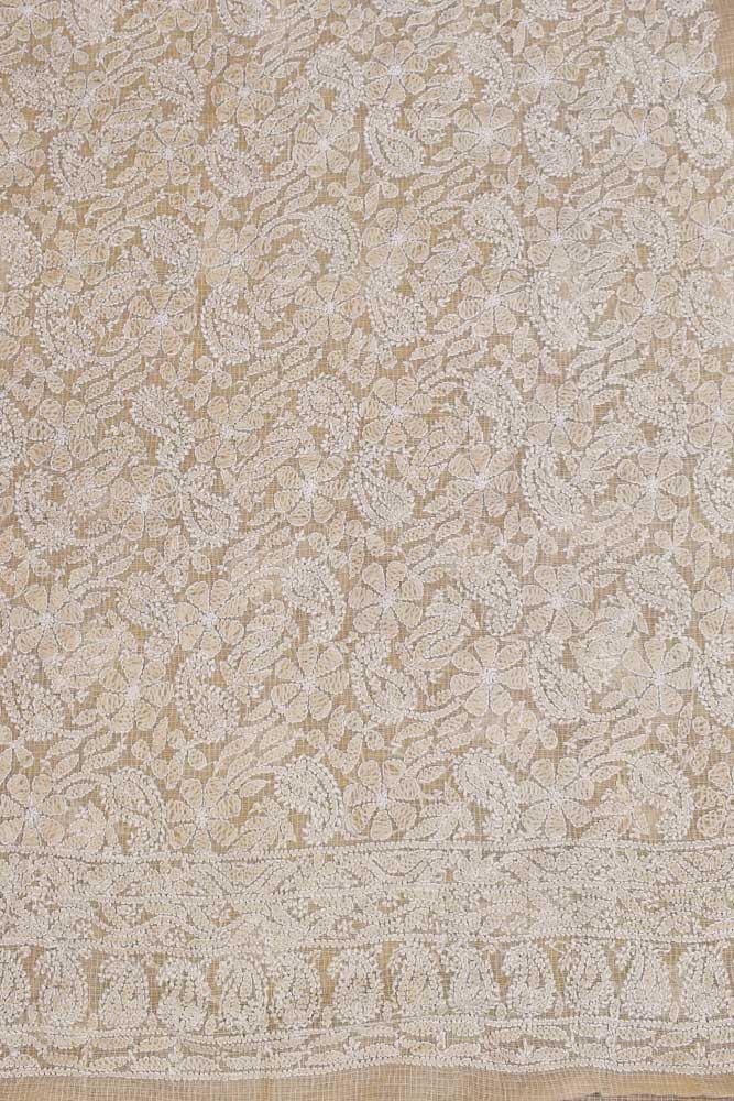 Hand Embroidered Lucknow Chikankari Work Kota Cotton Fabric( kurta fabric only)