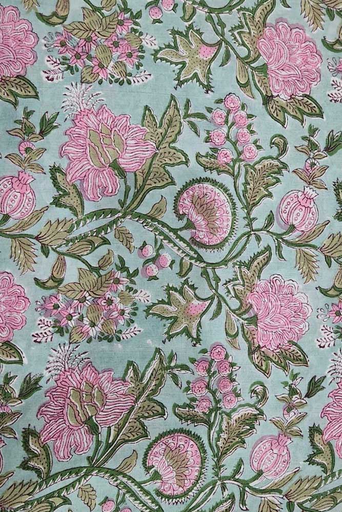 Manjri ( मंजरी) - 5 mtr cut for Co-ord Sets / Suits - Hand Block Printed Running Soft Cotton Fabric