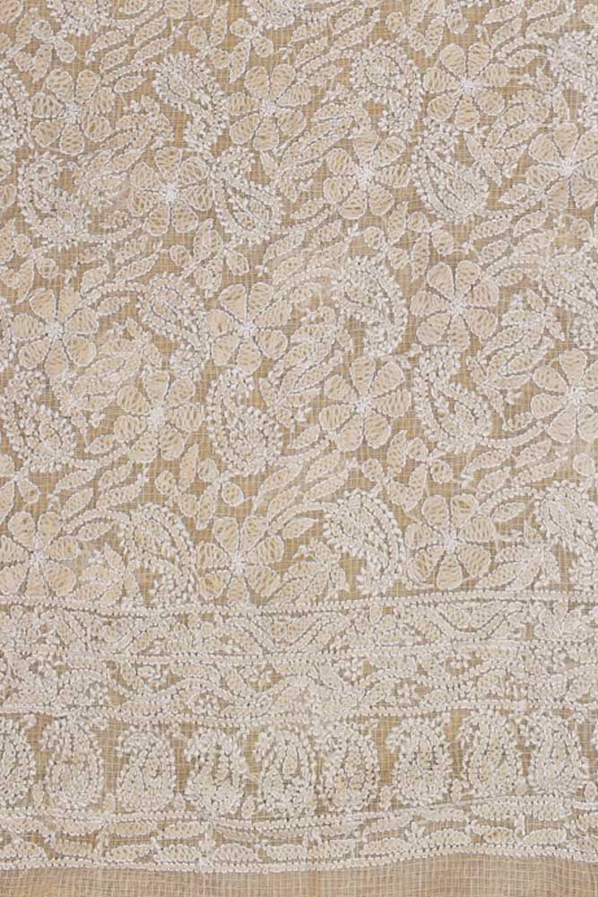 Hand Embroidered Lucknow Chikankari Work Kota Cotton Fabric( kurta fabric only)