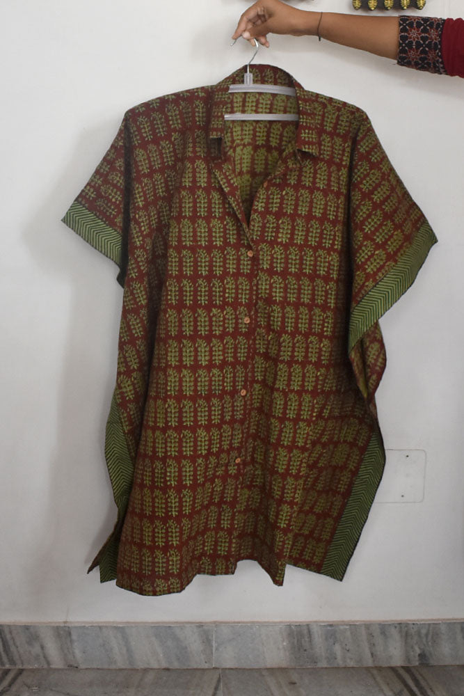 Bagh Hand Block Printed Kaftan, Free Size