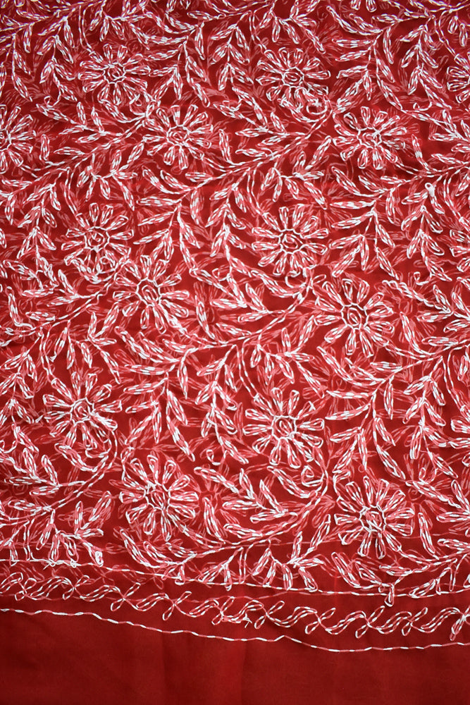 Hand Embroidered Chikankari Tepchi work Georgette fabric - (2.8 mtrs )