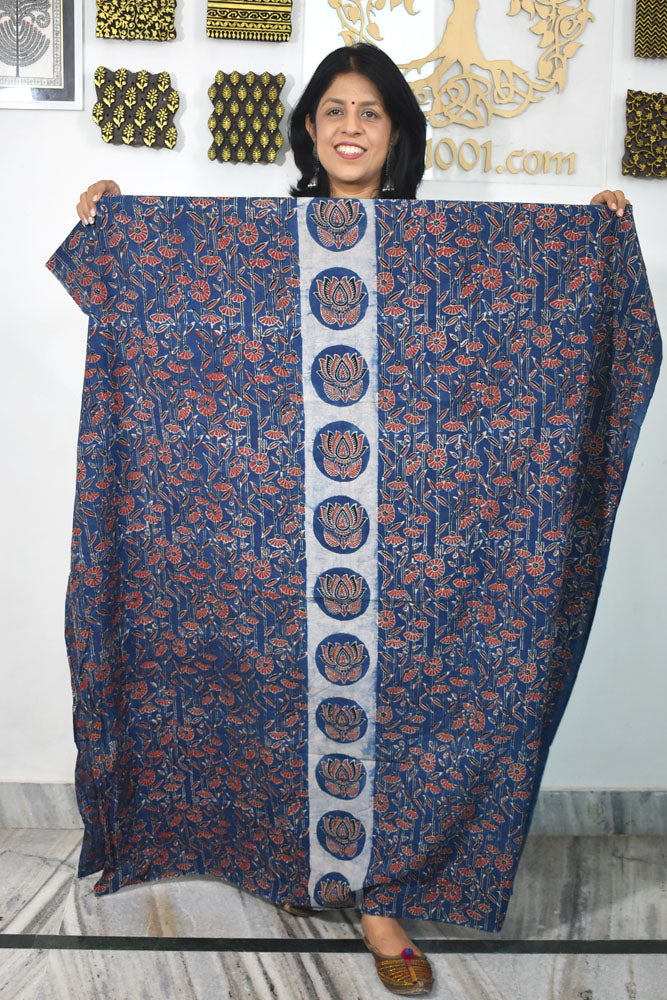 Designer Ajrakh cotton kurta fabrics - 2.5 mtrs