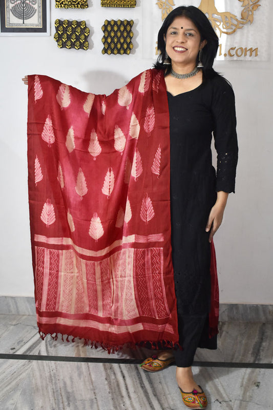 Beautiful Hand Crafted Shibori Silk Dupatta