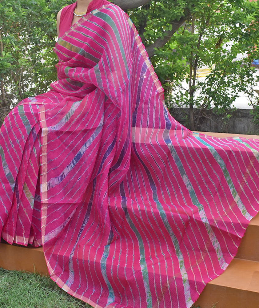 Beautiful Handcrafted Leheriya Kota Silk Saree