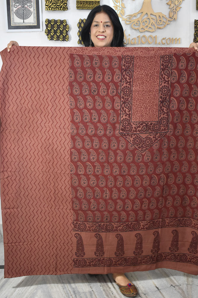 Bagh Hand Block Printed Cotton Kurta Fabric